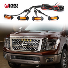 For Nissan Titan 2016-2021 Grille Led Amber Light Raptor Style Grill Cover 4x