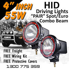 Hid Xenon Driving Lights - Pair 4 Inch 55w Spoteuro Combo Beam 4x4 4wd Off Road