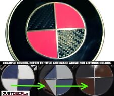 Carbon Fiber Black Hot Pink Vinyl Sticker Overlay Complete Set Fits Bmw Emblem