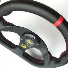 320mm Leather Red Stitching D Shape Racing Steering Wheel Fit For Momo Hub