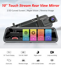 10 Dvr Dual Lens Car 1080p Rear View Mirror Video Dash Camera Touch 2.5d Screen