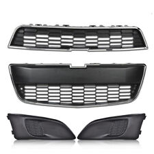 Fit For 2012-2016 Chevy Sonic Front Bumper Upper Lower Grillefog Light Cover