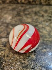 Vintage Glass Red White Marbled Swirl Gear Shift Knob Lot 396
