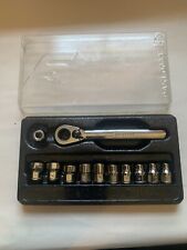 Snap On 12 Pc Metric Low Profile Ratchet Socket Set And Bit Holder Brand New Nos