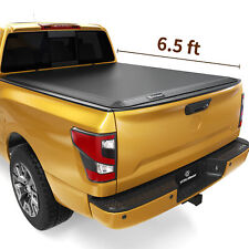 6.5 Ft Bed Tonneau Cover Soft 4 Fold For 17-23 Nissan Titan Truck Top Quad-fold