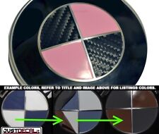 Carbon Fiber Black Light Pink Sticker Overlay Complete Set Fits Bmw Emblems