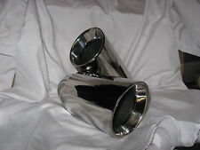 2 Stainless Steel Cherry Bomb Exhaust Tip Double Wall 2.5 X 4 X 8 Iad408ns