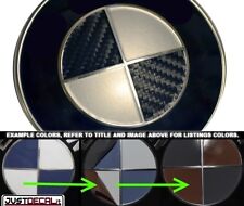 Carbon Fiber Black Silver Vinyl Sticker Overlay Complete Set Fits Bmw Emblems