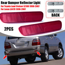 2x Red Rear Bumper Brake Light Reflector For Toyota Land Cruiser Lc100 1998-2007