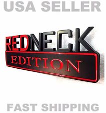 Redneck Edition Car Truck Old High Quality Emblem Logo Rear Black Red Sign Badge