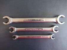 Vintage Craftsman 3 Pc Std Sae Flare Nut Wrench Set Usa -v- Wcase 716 - 34