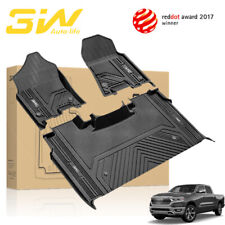 3w Car Floor Mats Liners Tpe For 2019-2024 Dodge Ram 1500 Crew Cab With Storage