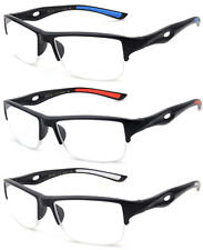 Reading Glasses Men Classic Half Rimmed Sporty Look Reader Quality Rectangular