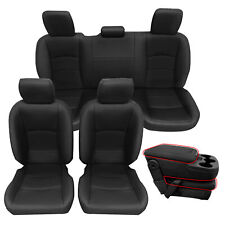 Black Front Rear Seat Covers For 2013-2018 Ram 1500 2500 3500 Crew Cab 14pcs