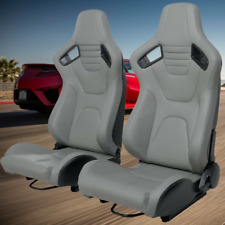 2pcs Universal Reclinable Bucket Seats Adjustable Car Truck Pvc Racing Seat