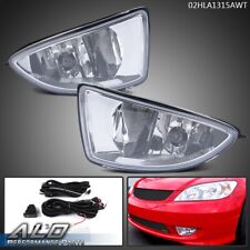 Fit For 04-05 Honda Civic Coupe Sedan 24dr Wswitch Bulbs Clear Lens Fog Lights