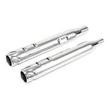 Chrome Slip-on Dual Mufflers Exhaust Pipes Fit For Harley Street Glide 2017-2022