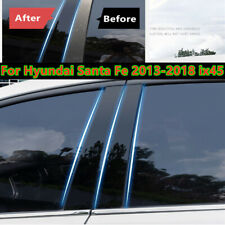 For Hyundai Santa Fe 2013-2018 6pcs Black Pc Pillar Posts Door Trim Strip Cover