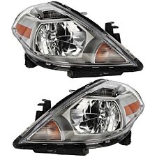 Headlight Assembly Set For 2007-2012 Nissan Versa Hatchback Left Right With Bulb