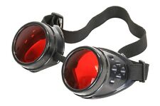 Red Lens Victorian Steampunk Goggles Glasses Welding Cyber Punk Gothic Cosplay
