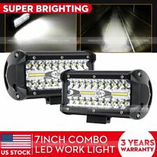 2x 7 Inch Led Light Bar Submersible Driving Lights 200w Spot Flood For Truck