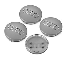 4pcs 2.36 Inch 60mm Car Rim Wheel Center Hub Caps Emblems For Audi Gray