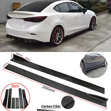 Side Skirt Extension Lip Body Kits Carbon Fiber Painted For Mazda 2 3 5 6