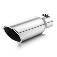 Stainless Steel Exhaust Tip Rolled Edge 2.5 Inlet - 4 Outlet - 12 Long