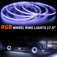 4pcs Rgb Wheel Ring Lights Led Light 17.5 Inch Fits Truck Car Rim Lights App