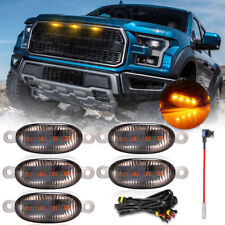 5x Amber Led Front Grille Running Lights For Chevy Silverado 1500 Raptor Style