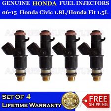 Genuine Honda 4x Fuel Injectors For 06-15 Civic 1.8l 06-11 Honda Fit 1.5l