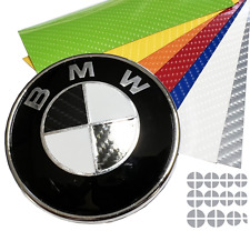 Emblem Overlay Vinyl Decal Sticker Complete Set For Bmw Carbon Fiber 7d 6d Color