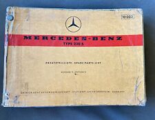 1960 Mercedes Benz Type 220 S Spare Parts List Ed D Catalog Manual