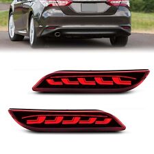 Led Rear Reflector Red Tail Brake Turn Signal Lights For 2018-2023 Toyota Camry