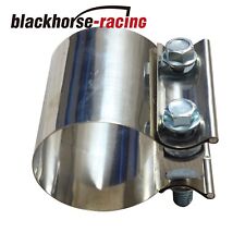 2 12 Stainless Steel Flat Band Exhaust Clamp 2.5 Id Sleeve Coupler T304