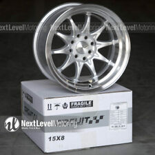 Circuit Cp29 15x8 4-100 4-114.3 0 Silver Wheels Fits Mazda Miata Mx-5 Stance