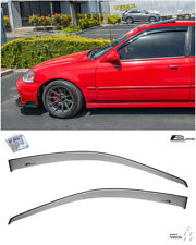 Eos Visors For 96-00 Honda Civic Coupe Jdm Clip-on Side Window Guard Deflectors