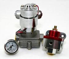 High Flow Electric Fuel Pump 140gph Universal W Red Regulator Pressure Gauge