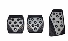 3pc Black And Gray Universal Manual Pedal Pad Cover Extreme Pack