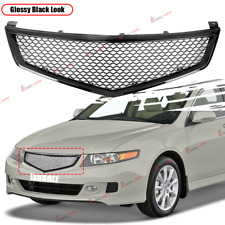 For Acura Tsx 2006-2008 2007 Glossy Black Front Bumper Grille Upper Grill