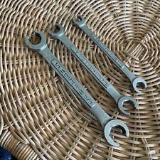 Vintage Craftsman 3pc Sae Flare Nut Line Wrench Set Made In Usa Spanner