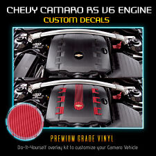 Rs V6 Engine Cover Decal Set 2010-2015 Fit Chevrolet Camaro - Matte Carbon Fiber