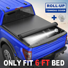 Truck Tonneau Cover For 1982-2011 Ford Ranger 6ft Bed Soft Roll-up On Top Wlamp
