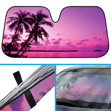 Purple Sunset Palm Island Car Sun Shade For Auto Truck Windshield Reflective