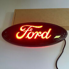 9 Inch Red Led Dynamic Light Emblem Oval Badge For Ford Truck F150 2005-2014