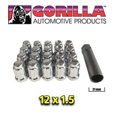 20 Gorilla Spline Tuner Lock Acorn Chrome Lug Nuts With Key 12x1.5 Wheels Rims H