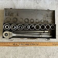 Rare Sears Craftsman Usa V-series 34 Drive Socket Set Original Metal Case Usa