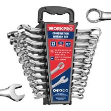 Workpro 22 Pcs Combination Wrenches Set Sae 14-34 Metric 9mm-19mm Wrench