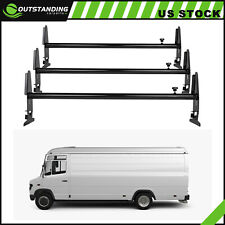 A Set Universal Roof Ladder Rack Cargo Square Van 3 Bar For Chevy Dodge Luggage