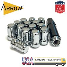 20x Chrome 12-20 Spline Tuner Style Lug Nuts And Key Fit Ford Models